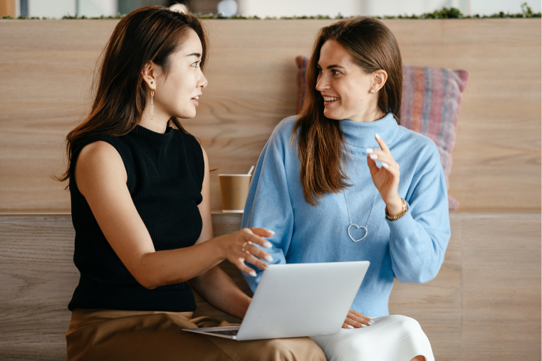 woman meeting with her advisor